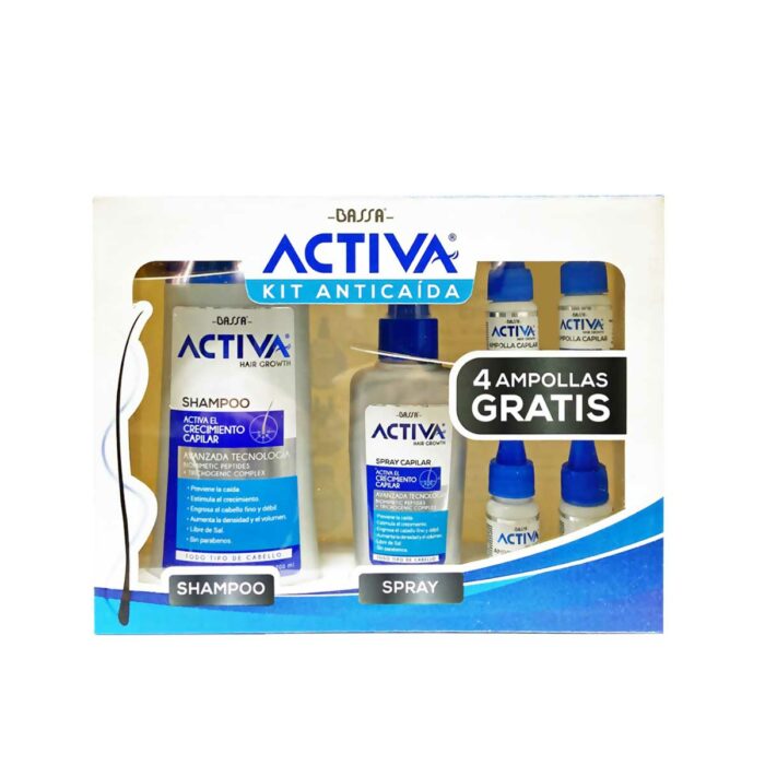 Activa Kit Anticaída (Shampoo + Spray GRATIS Ampollas x4)